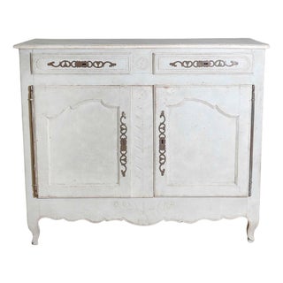 Mid-18th Century French Louis XV Period Painted Buffet with Drawers and Doors For Sale
