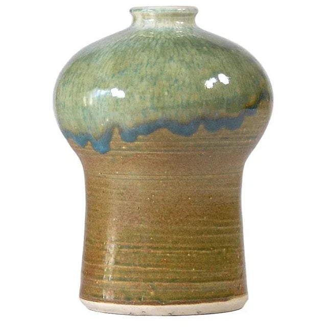 Brown Drip Glaze Ceramic Vase, 1970s For Sale - Image 8 of 8