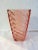 Vintage Pink Glass Chevron Design Vase For Sale - Image 4 of 4