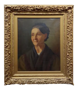 A. Fink - 19th Century Portrait of an Older Woman - Oil Painting