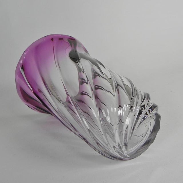 Glass Torsade Vase from Val Saint Lambert, 1950s For Sale - Image 7 of 13