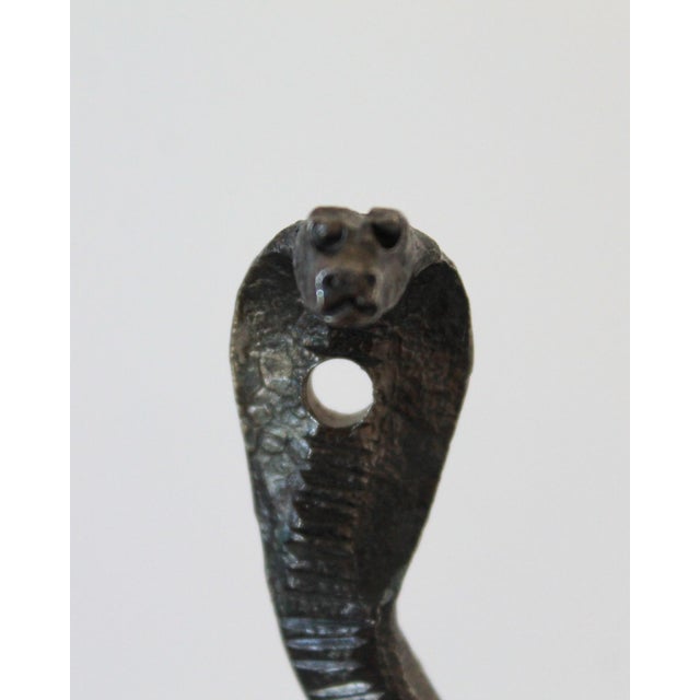 Vintage Black Cast Iron Cobra Snake Wall Hook For Sale - Image 4 of 7