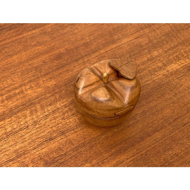 Vintage Teak Apple Shaped Secret Box, 1970s For Sale - Image 14 of 17