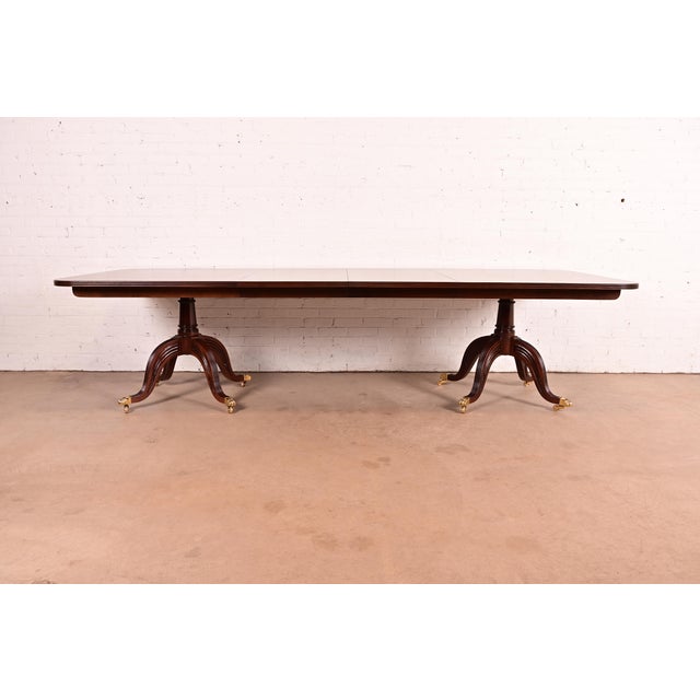 Ralph Lauren Ralph Lauren Regency Carved Mahogany "Duke" Extension Dining Table, Newly Refinished For Sale - Image 4 of 11