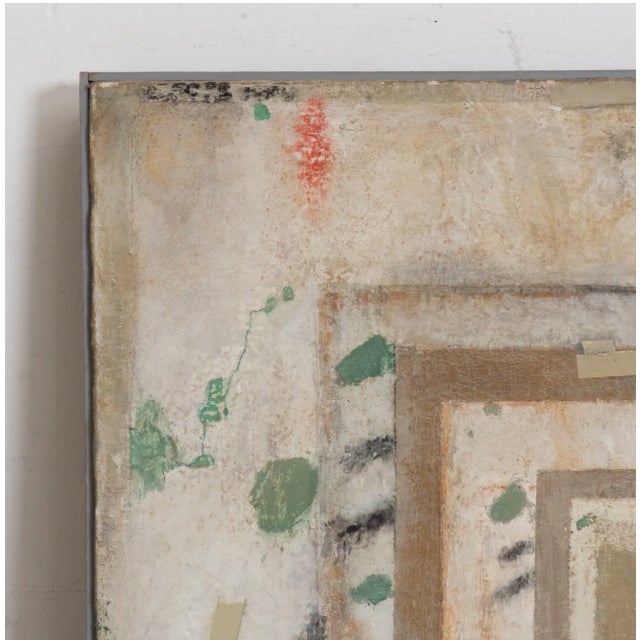 Large Oil Painting by Richard Olsen entitled "Wall XV" on canvas. Subtle blend of abstract shapes and soothing colors....