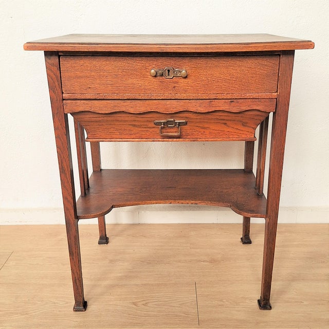 Art Nouveau Wooden Sewing Table with Drawers, 1890s For Sale - Image 6 of 6