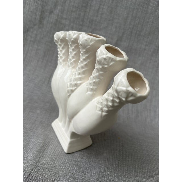 Vintage White Five Finger Vase For Sale - Image 12 of 16