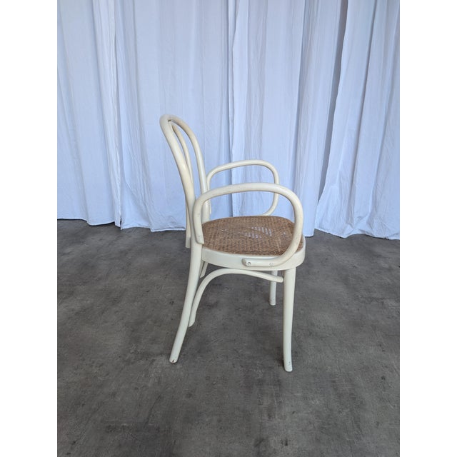 Vintage Dining Chair in White Beech and Bentwood Cane Seat, 1970s For Sale - Image 16 of 18
