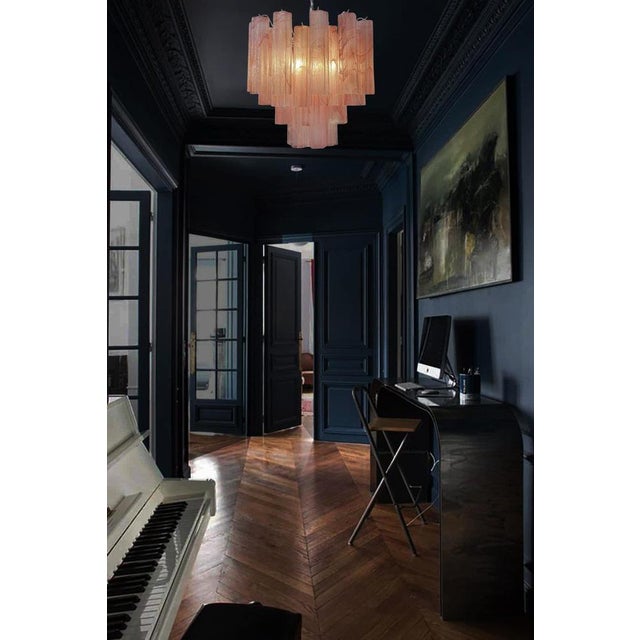 Pink Alabaster Murano Glass Tronchi Chandeliers, 1980s, Set of 3 For Sale - Image 12 of 16