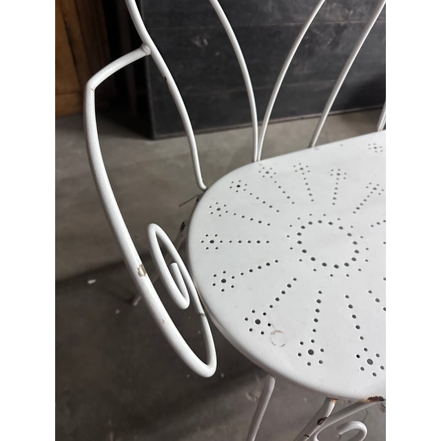 Mid 20th Century Painted Wrought Iron Scrolled Garden Benches, a Pair For Sale - Image 14 of 16