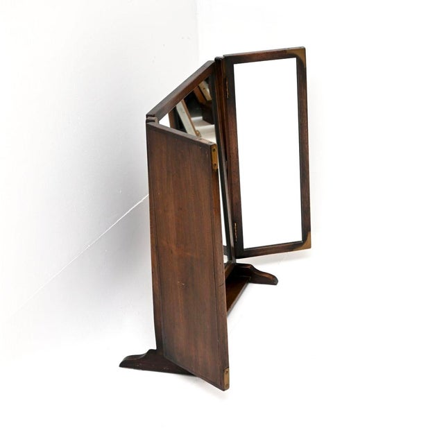 1930s Vintage Military Campaign Style Vanity Mirror, 1930 For Sale - Image 5 of 9