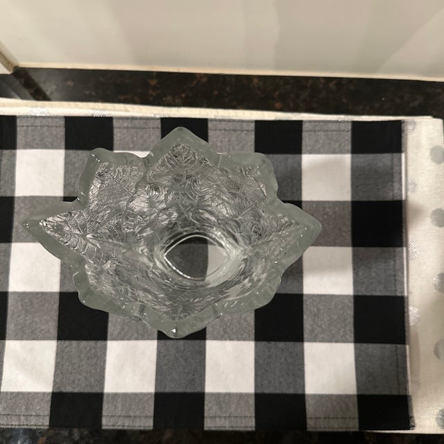 This beautiful new never used Mikasa Crystal de Spring Forest, with scallop rim Frosted. It was a Gift that was never...