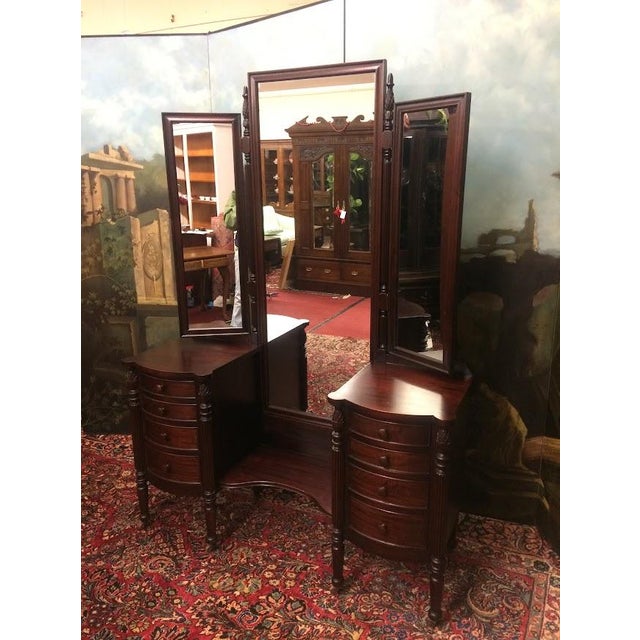 Brown Antique Vanity, Dressing Table For Sale - Image 8 of 14