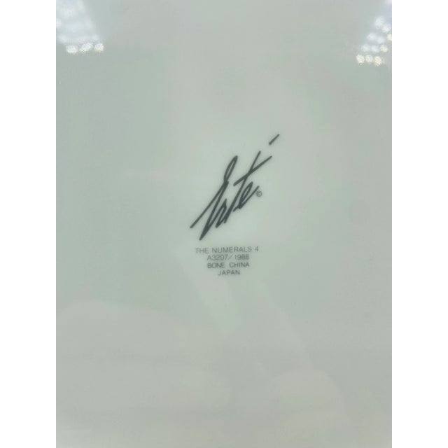 1980s Vintage Erté Bone China Numerals Collection "4" Plate For Sale - Image 5 of 8