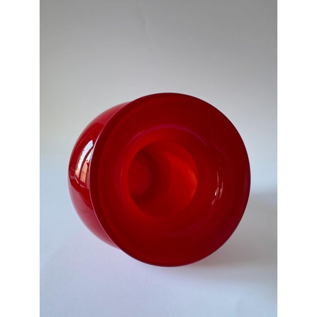 Mid-Century Modern Sculptural Ruby Red Art Glass Vase by Czesław Horbowy for Huta Barbara, Poland, 1970s For Sale - Image 10 of 15