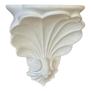 Mid-20th Century Italian Ceramic Shell Form Wall Shelf by Floretnia