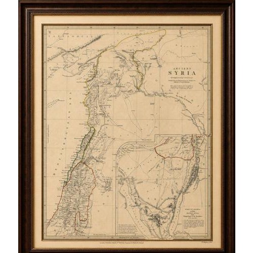 A highly detailed and historically evocative antique map titled “Ancient Syria,” published in London in 1843 under the...