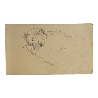 1907 Portrait of a Sleeping Japanese Man For Sale