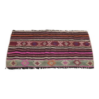 1990s Traditional Pink Striped Rug For Sale