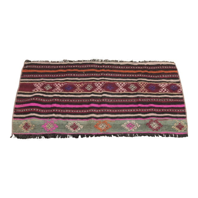 1990s Traditional Pink Striped Rug For Sale