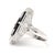 Vintage Black Onyx & Diamond Filigree Ring, 14k White Gold, Ring Size 5 For Sale - Image 4 of 7
