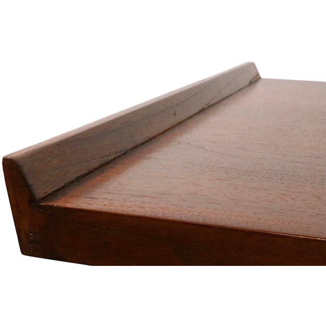 Wood Pr. Architectural Mid Century Side Tables With Exotic Wood Inlay by Lane Furniture C. 1950/60's For Sale - Image 7 of 12