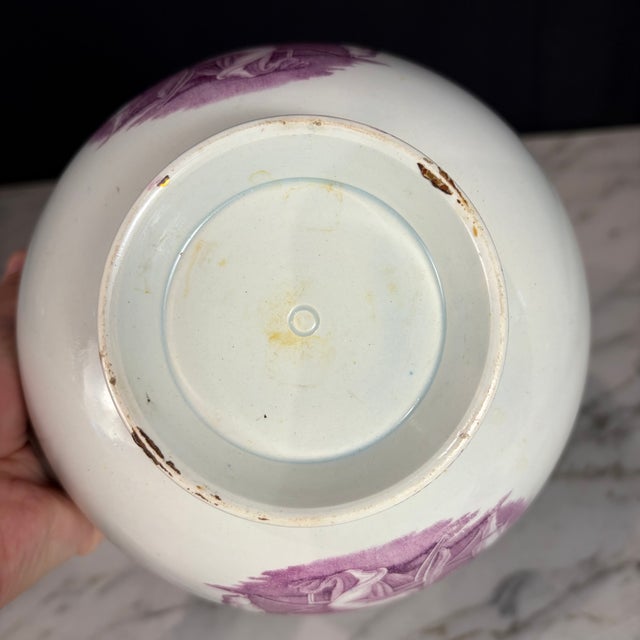 18th Century Period English Pink Lustreware Transferware Bowl - Woman at Pianoforte For Sale - Image 10 of 10