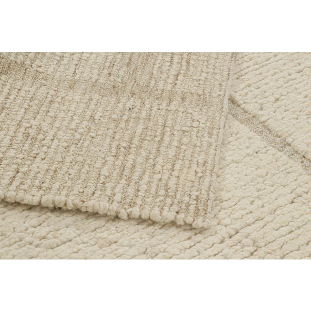 Textile Rug & Kilim’s Modern Rug with Cream High-Low Geometric Patterns - 9x12 For Sale - Image 7 of 7
