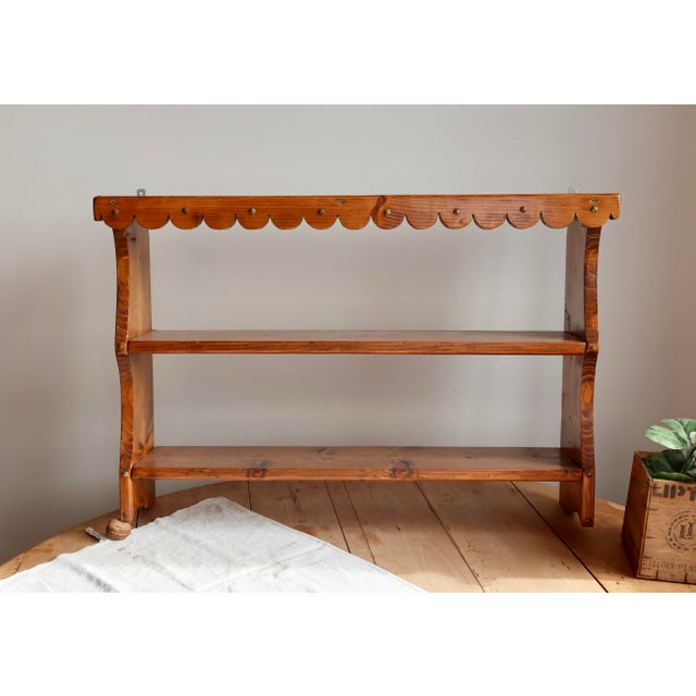 Vintage Pine Wall Shelf with Scalloped Front, 1970s For Sale - Image 10 of 10