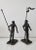 A remarkable pair of early 20th century European Medieval knight figures, heavy, exceptional quality, richly detailed,...