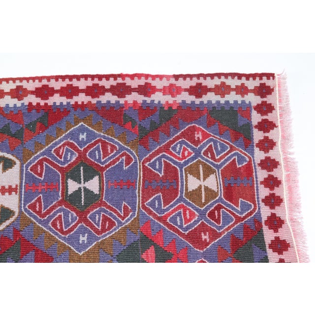 1980s Decorative Vintage Handwoven Kilim-3' 4'' X 2' 1'' Feet For Sale - Image 4 of 11