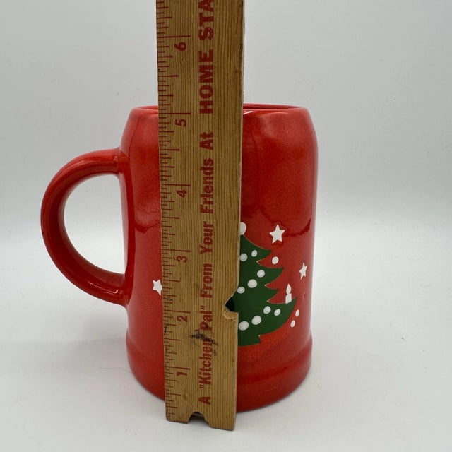 1970s Vintage Waechtersbach Christmas Tree Tankard Mug With Stars W. Germany Stein For Sale - Image 5 of 6