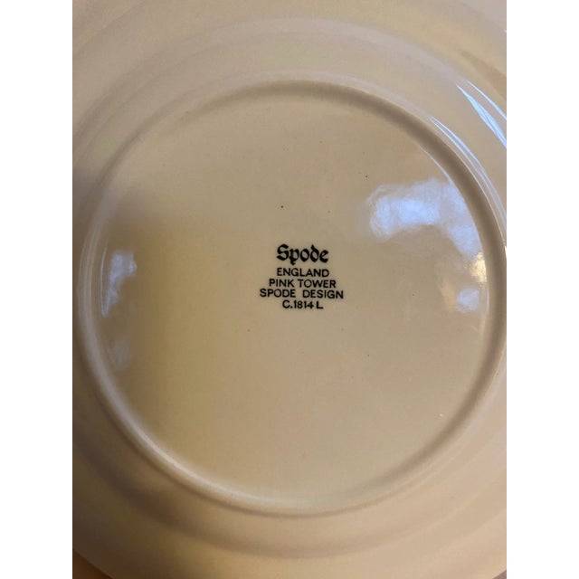 Final Markdown. Rare Find; Spode “Pink Tower” Design English Transferware Side Plates. Set of 3 For Sale - Image 9 of 10