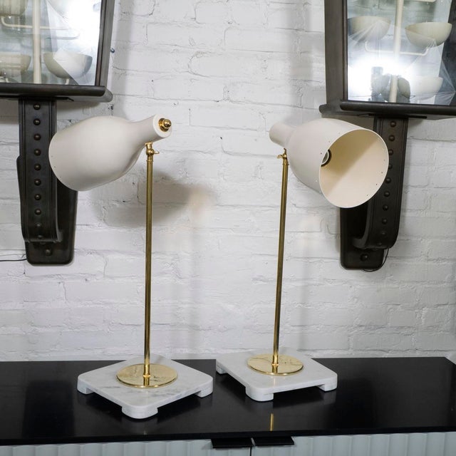 Pair of articulated Stilnovo style table lamps For Sale In New York - Image 6 of 11
