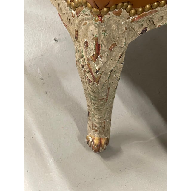 19th Century Pair of Louis XV Bergere Chairs Upholstered in Beige Leather For Sale - Image 16 of 18