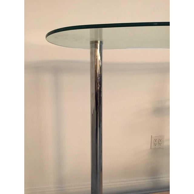 Mid Century Modern Chrome and Glass Dry Bar For Sale - Image 4 of 8