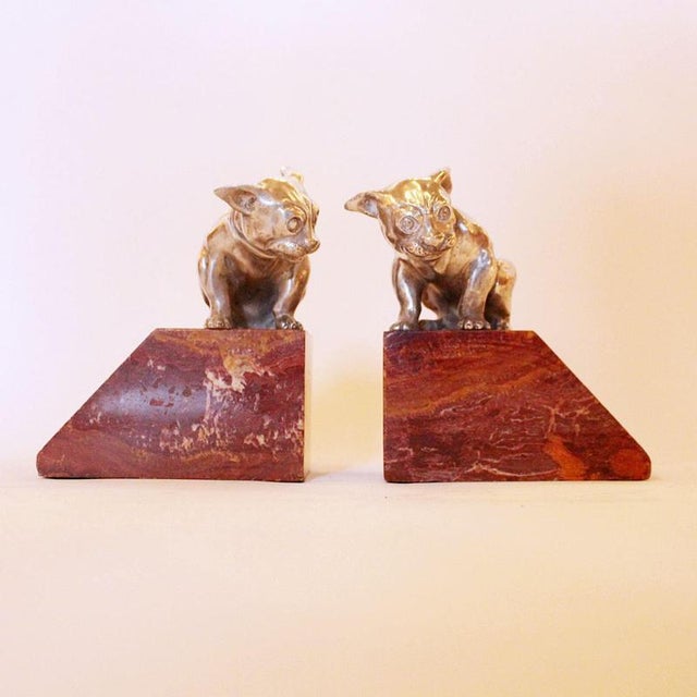 Brown Art Deco Bookends, 1920s, Set of 2 For Sale - Image 8 of 8