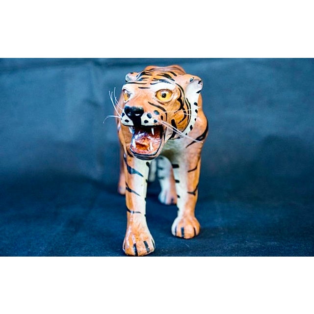 1960s Vintage Leather Sculpture Depicting a Tiger, Italy, 1970s For Sale - Image 5 of 11