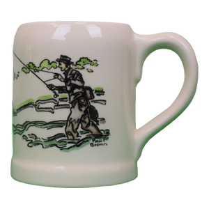 Mid 20th Century Paul Brown X Brooks Brothers Ceramic Mug With Fly-Fisherman Scene