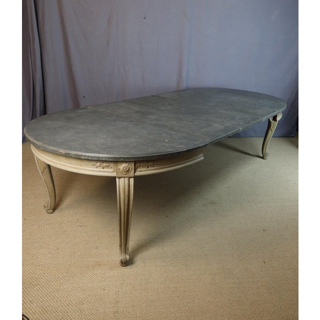 Wood Vintage Dining Table with Three Leaves, 1950s For Sale - Image 7 of 11