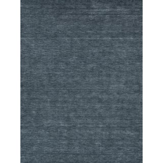 Exquisite Rugs Roche Handmade New Zealand Wool Dark Blue Rug-6'X9' For Sale