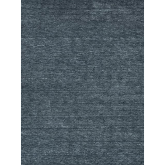 Exquisite Rugs Roche Handmade New Zealand Wool Dark Blue Rug-6'X9' For Sale
