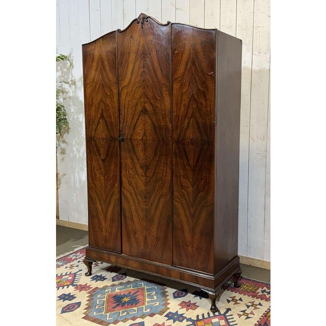 English Walnut Wardrobe, 1930s For Sale - Image 17 of 18