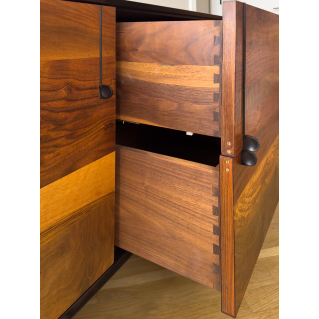 BDDW Lake Credenza Walnut and Graphite Lacquer For Sale - Image 13 of 15