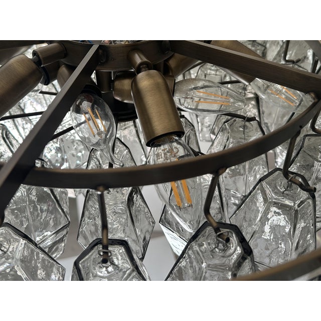 2020s Contemporary Modern Grey "Poliedri" Murano Glass Flush Mount by Simoeng For Sale - Image 5 of 6