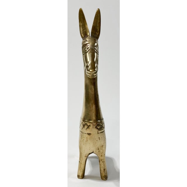 Mid 20th Century Vintage Brass Burro Figure For Sale - Image 5 of 6