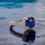 Metal Natural Sapphire Diamond Ring Size 7 14k White Gold 2.51 Certified For Sale - Image 7 of 10
