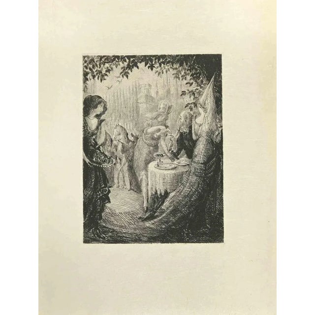 Don Quixote and Women is an etching and drypoint print on ivory-colored Japanese paper, realized by Wladyslaw Jahl in...