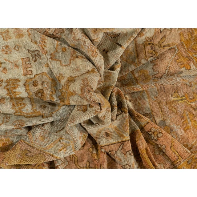 Antique Turkish Oushak Rug 11ft 5in X 13ft 2in For Sale - Image 10 of 12
