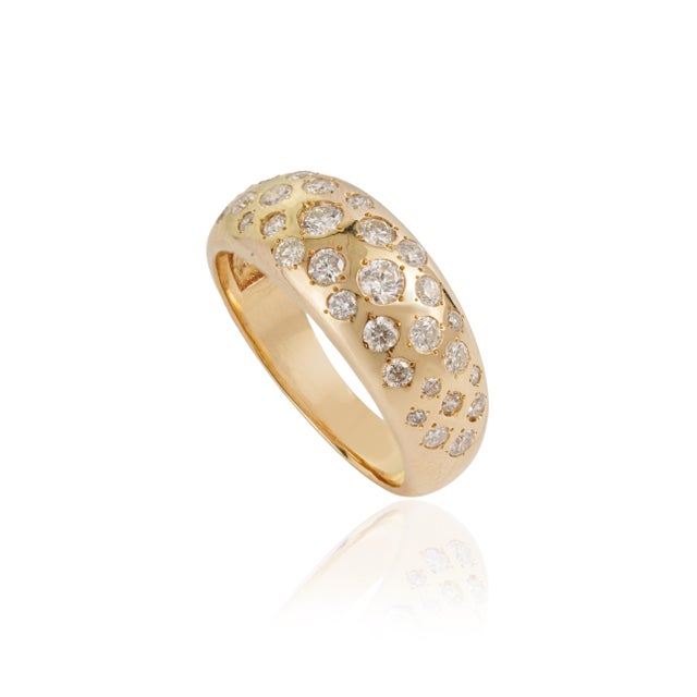 VR Jewels Contemporary Natural Diamond Wide Band Bombe Ring in 14k Solid Gold Size 5.5 For Sale - Image 4 of 17